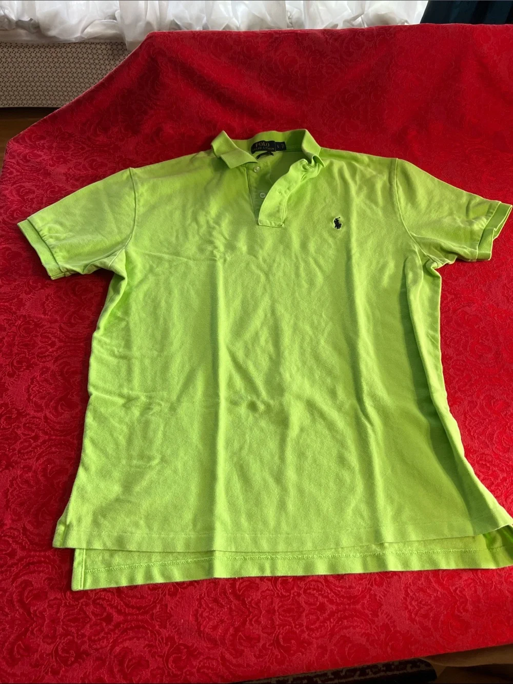 Polo Ralph Lauren Men's Classic Fit Polo Shirt Lime Green Large Cotton Mesh